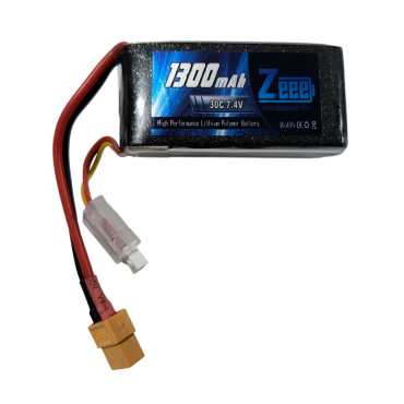 BATERIA DE LIPO 2S 7.4V 1300MAH 30C COM PLUG XT60 ZEEE POWER 1300-30C-2S-XT60